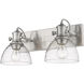 Hines 2 Light 18 inch Pewter Bath Vanity Wall Light in Seeded Glass