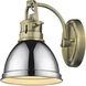 Duncan 1 Light 8.25 inch Aged Brass Bath Vanity Light Wall Light in Chrome