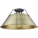 Yep Orwell 3 Light 18.75 inch Matte Black Flush Mount Ceiling Light in Aged Brass