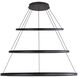 Veritas LED 59 inch Sand Black Ring Chandelier Ceiling Light, 3 Tier