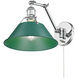 Orwell Articulating Wall Sconce Wall Light in Chrome, Pine Green