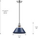 Yep Orwell 1 Light 14 inch Pewter Pendant Ceiling Light in Navy, Large