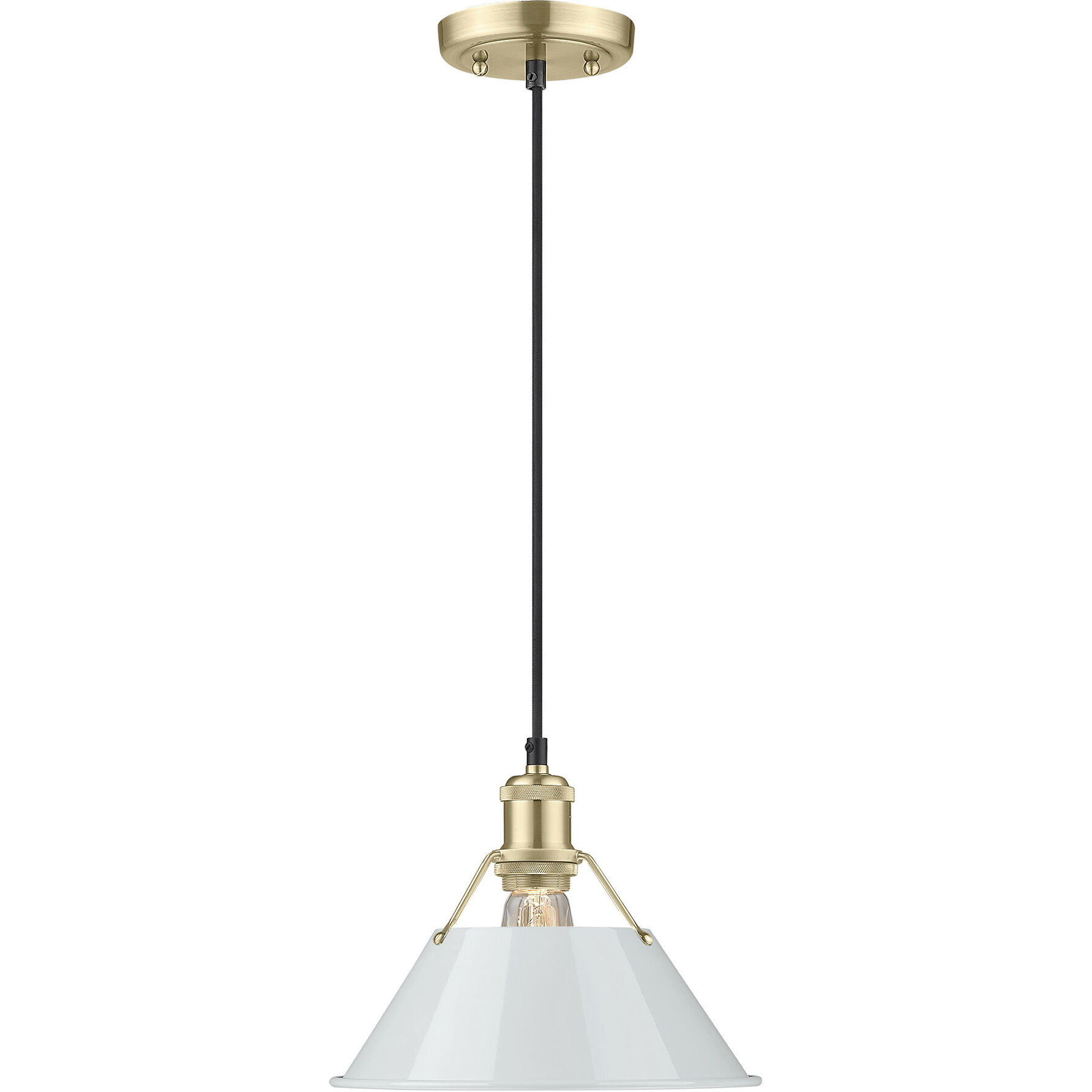 Yep Orwell 1 Light 10 inch Brushed Champagne Brass Pendant Ceiling Light in Dusky Blue