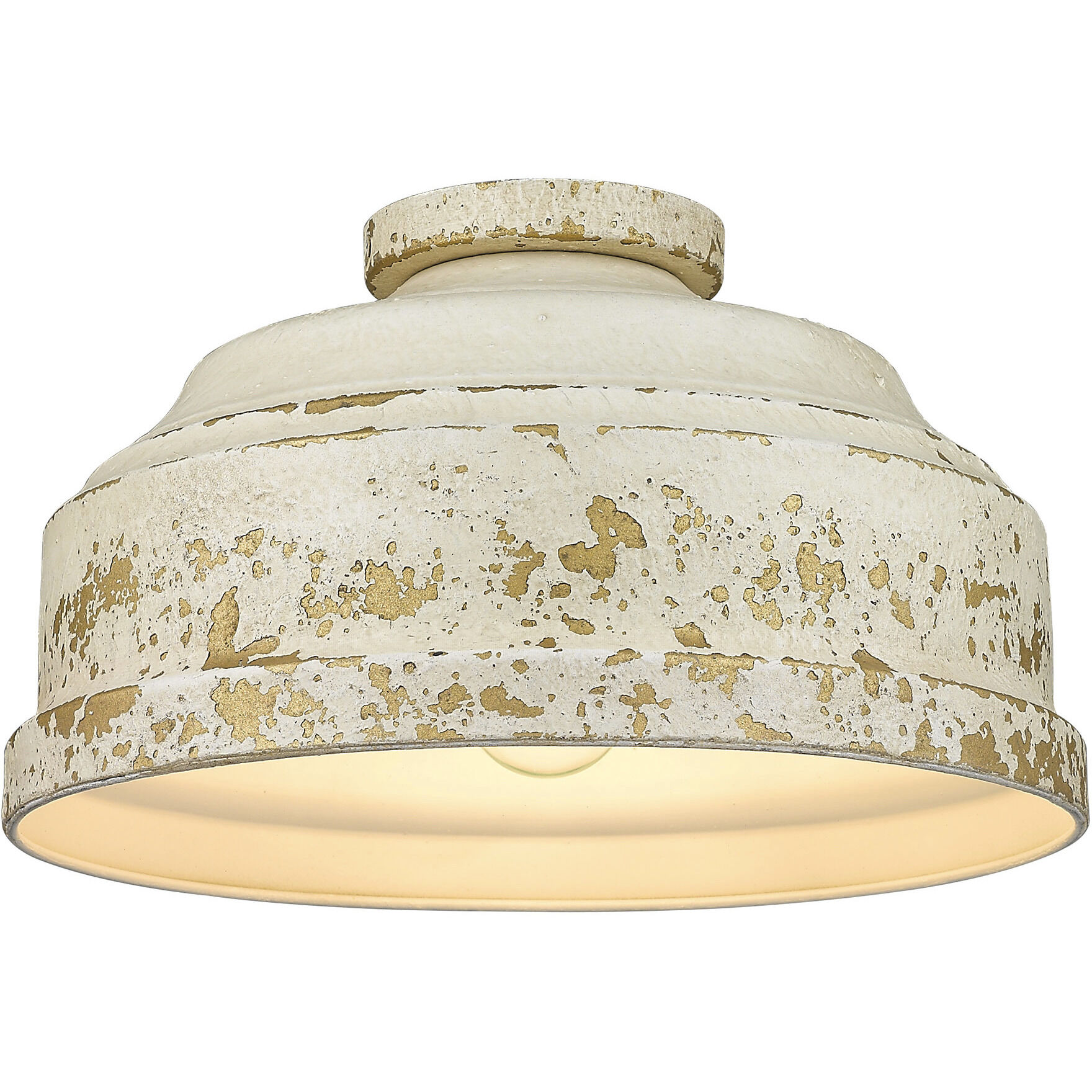 Keating 3 Light 13.75 inch Antique Ivory Flush Mount Ceiling Light