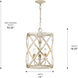 Alcott Pendant Ceiling Light in Antique Ivory, Caged