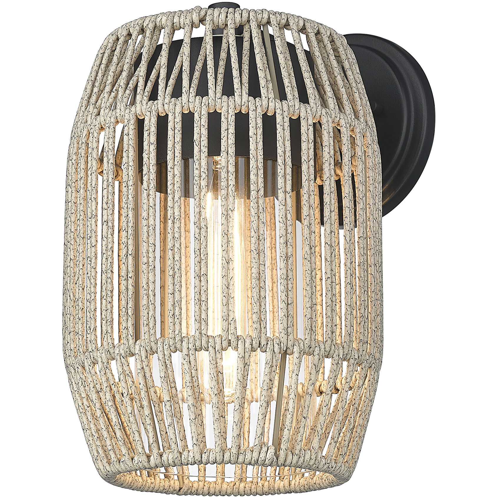 Seabrooke 1 Light 12.38 inch Natural Black Outdoor Wall