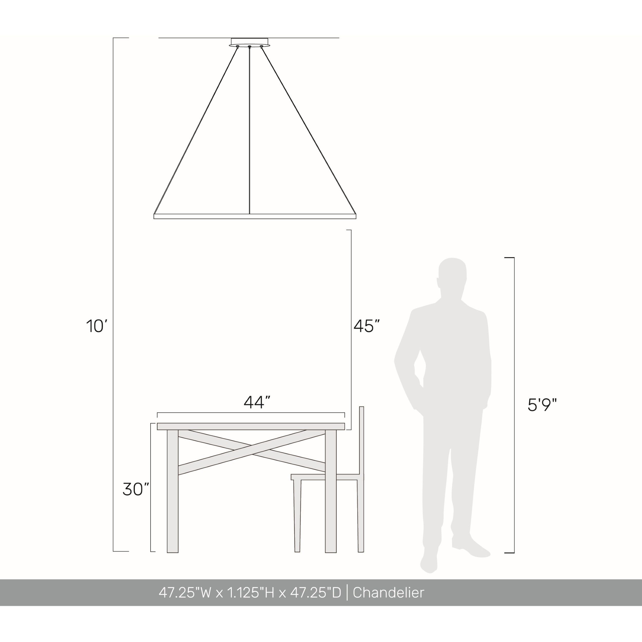 Veritas LED 47.25 inch Sand Black Chandelier Ceiling Light