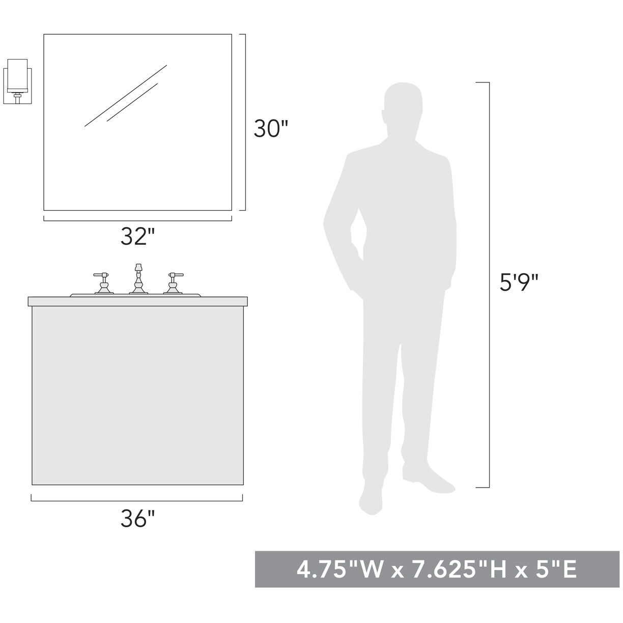Maddox 1 Light 5 inch Chrome Bath Fixture Wall Light