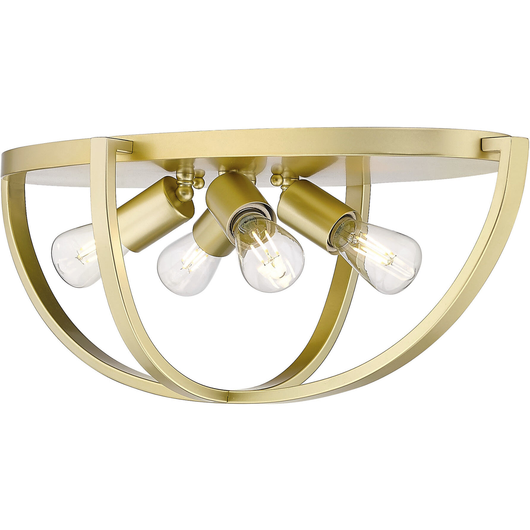 Colson 4 Light 23.13 inch Olympic Gold Flush Mount Ceiling Light in No Shade, Damp