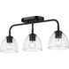 Roxie 3 Light 24.63 inch Matte Black Semi-Flush Mount Ceiling Light