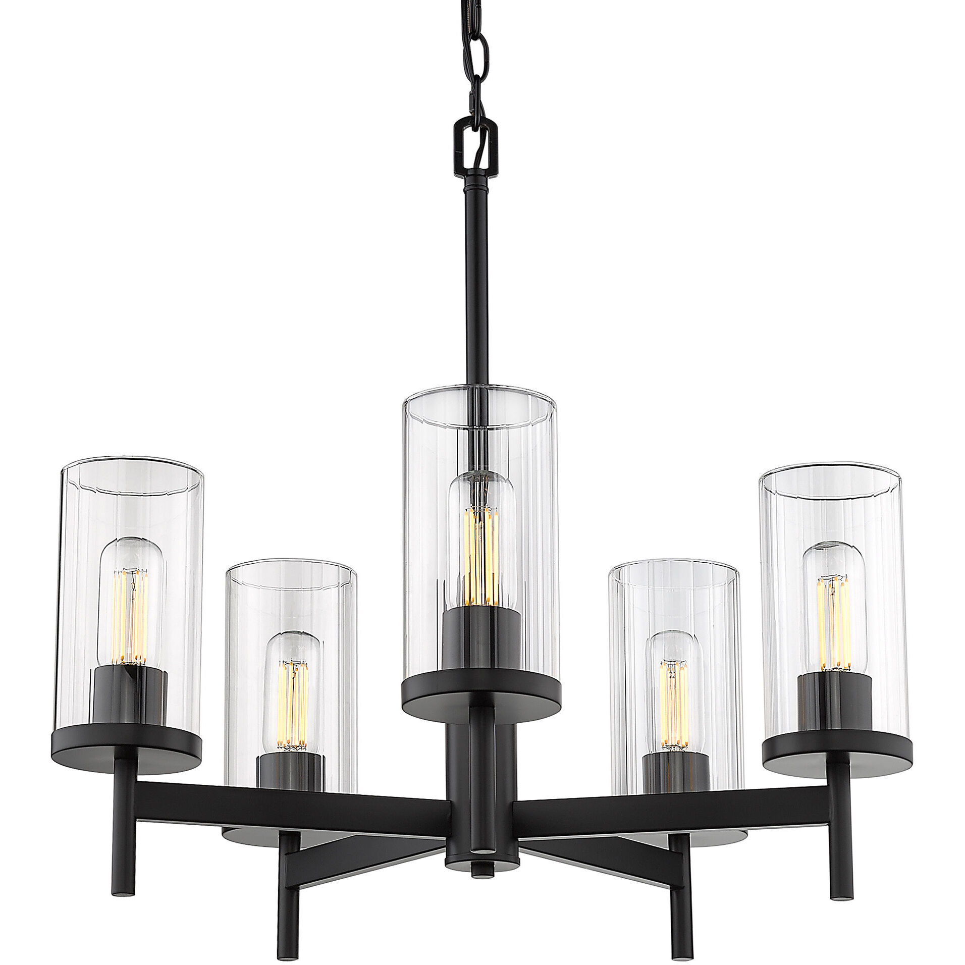 Winslett 23.75 inch 60.00 watt Matte Black Chandelier Ceiling Light
