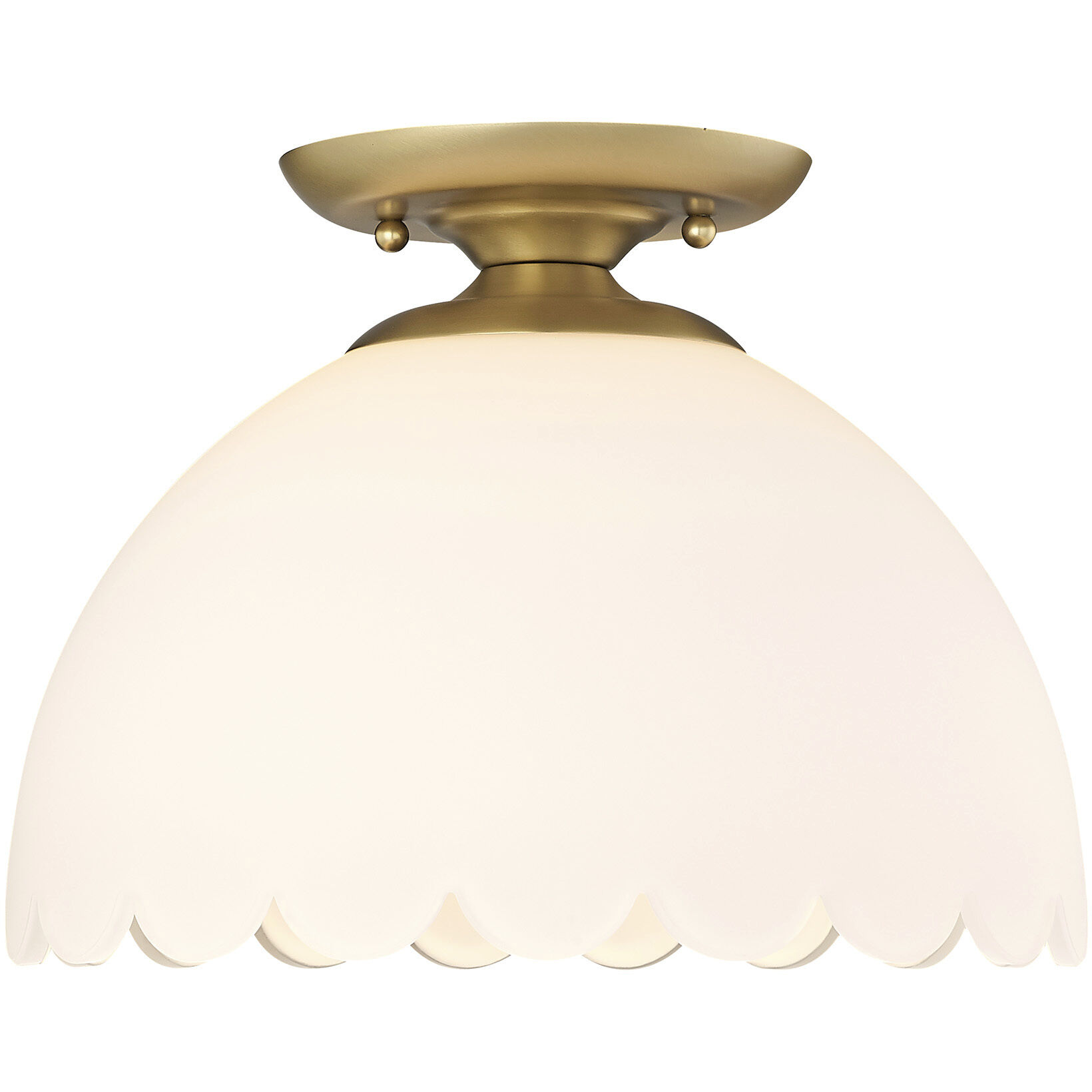 Dorinda 1 Light 12.25 inch Brushed Champagne Brass Semi-Flush Mount Ceiling Light