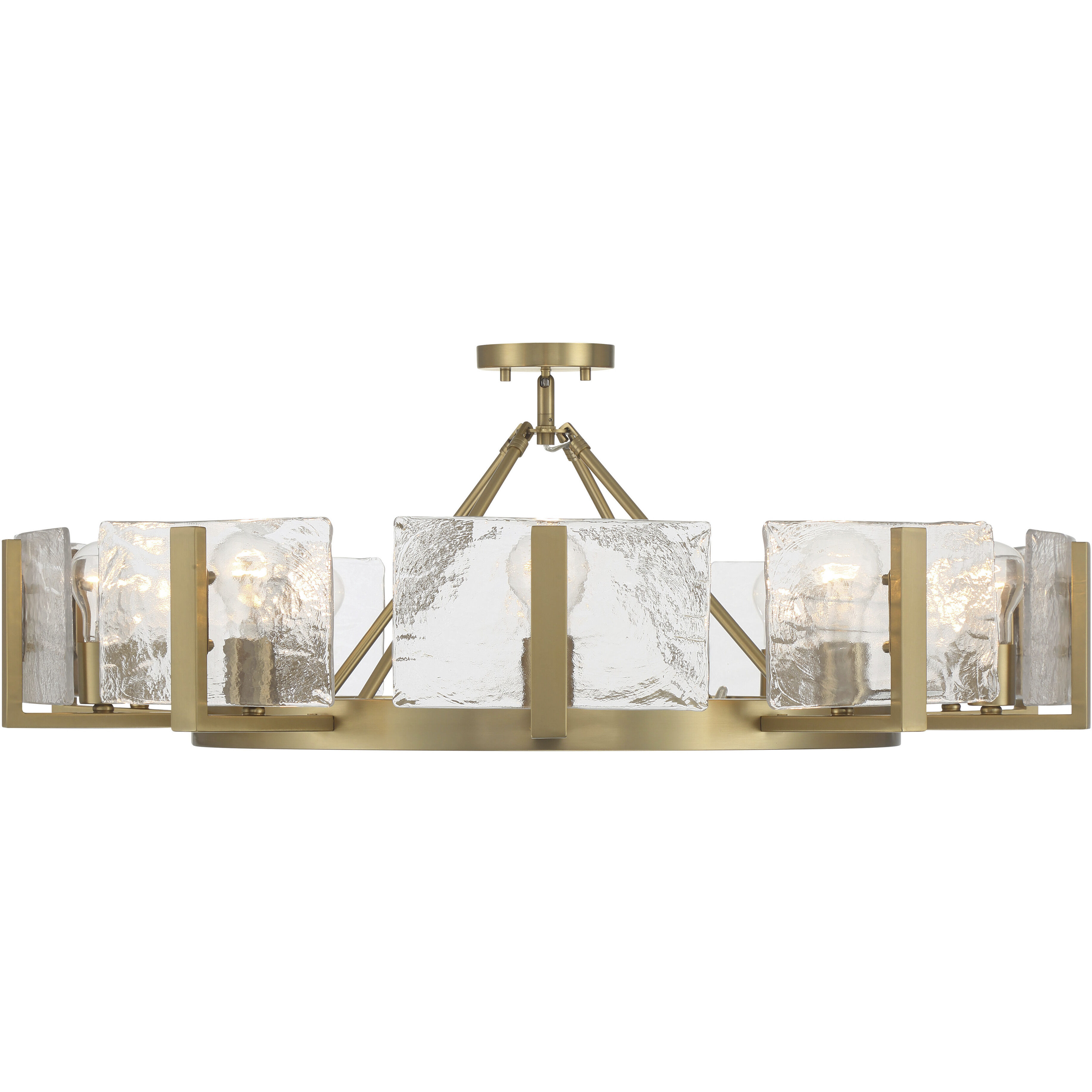 Aenon 10 Light 36 inch Brushed Champagne Brass Semi-Flush Mount Ceiling Light