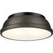 Yep Duncan 2 Light 14 inch Matte Black Flush Mount Ceiling Light in Rubbed Bronze