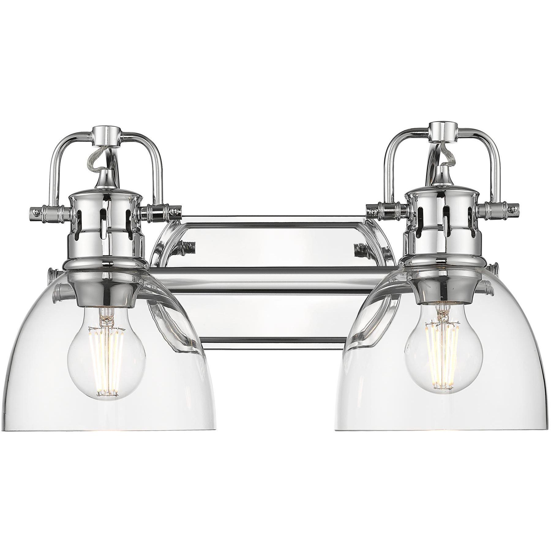 Yep Duncan Vanity Wall Light in Chrome, Clear Glass