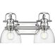 Yep Duncan Vanity Wall Light in Chrome, Clear Glass