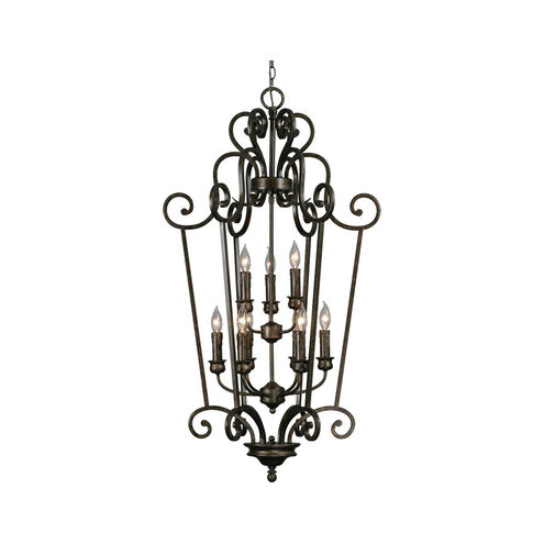 Heartwood 9 Light 24 inch Burnt Sienna Caged Chandelier Ceiling Light, Caged