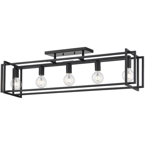 Tribeca 5 Light 41 inch Matte Black Linear Pendant Ceiling Light