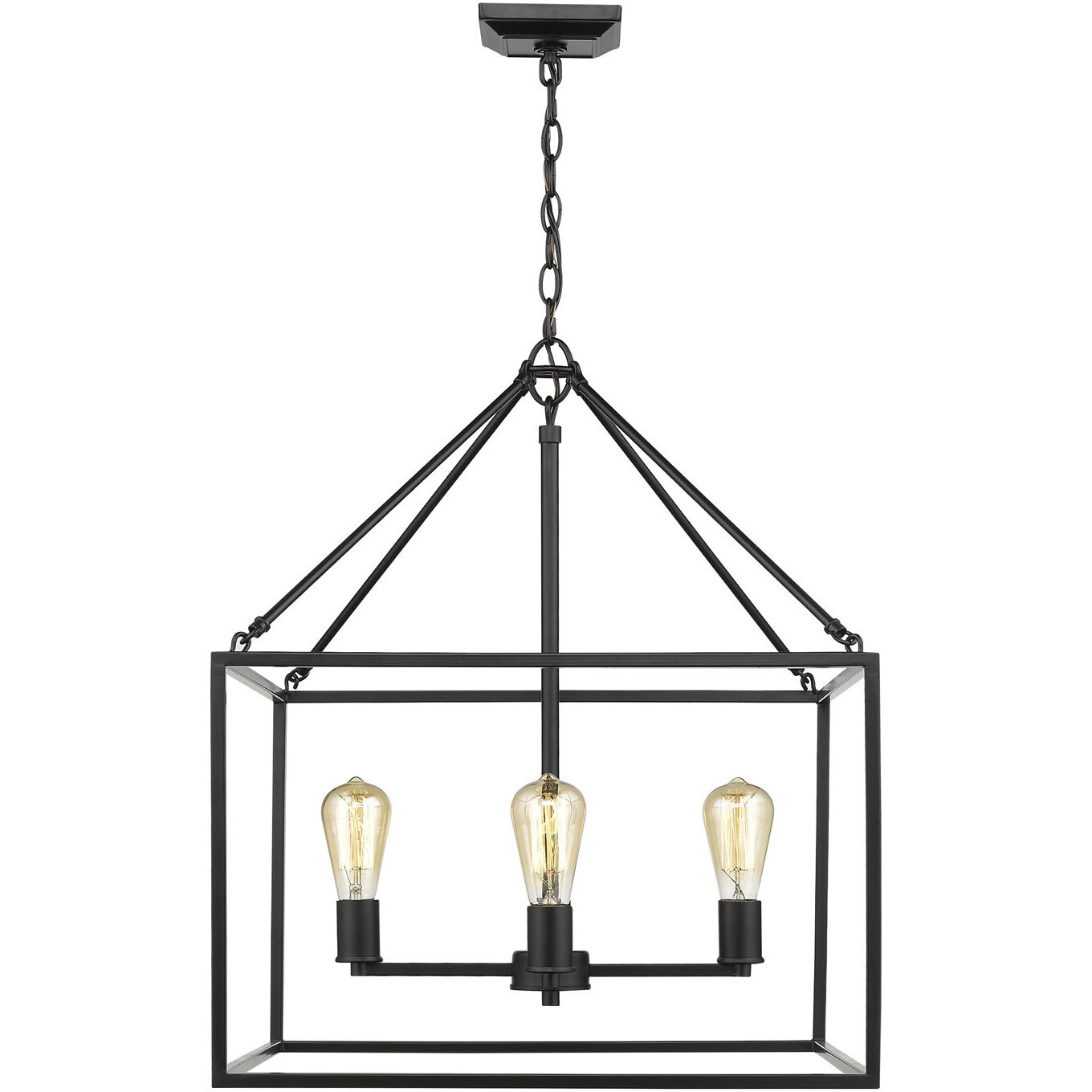 Wesson 4 Light 21 inch Matte Black Chandelier Ceiling Light