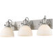 Hines 3 Light 25.13 inch Pewter Vanity Lighting Wall Light in Opal Glass