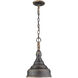 Keating 1 Light 9 inch Antique Black Iron Mini Pendant Ceiling Light, Small
