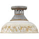 Kinsley 1 Light 14 inch Aged Galvanized Steel Semi-flush Ceiling Light in Antique Ivory