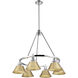 Orwell 6 Light 29 inch Chrome Chandelier Ceiling Light in Brushed Champagne Bronze
