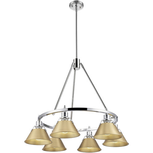 Orwell 6 Light 29 inch Chrome Chandelier Ceiling Light in Brushed Champagne Bronze