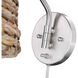 Ryleigh Articulating Wall Sconce Wall Light in Pewter, Woven Sweet Grass