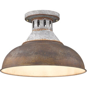 Kinsley 1 Light 14 inch Aged Galvanized Steel Semi-flush Ceiling Light in Rust