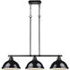 Duncan 3 Light 40 inch Matte Black Linear Pendant Ceiling Light