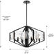 Varsha 6 Light 27.5 inch Matte Black Chandelier Ceiling Light