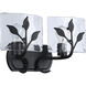 Calla 2 Light 14.75 inch Natural Black Vanity Light Wall Light