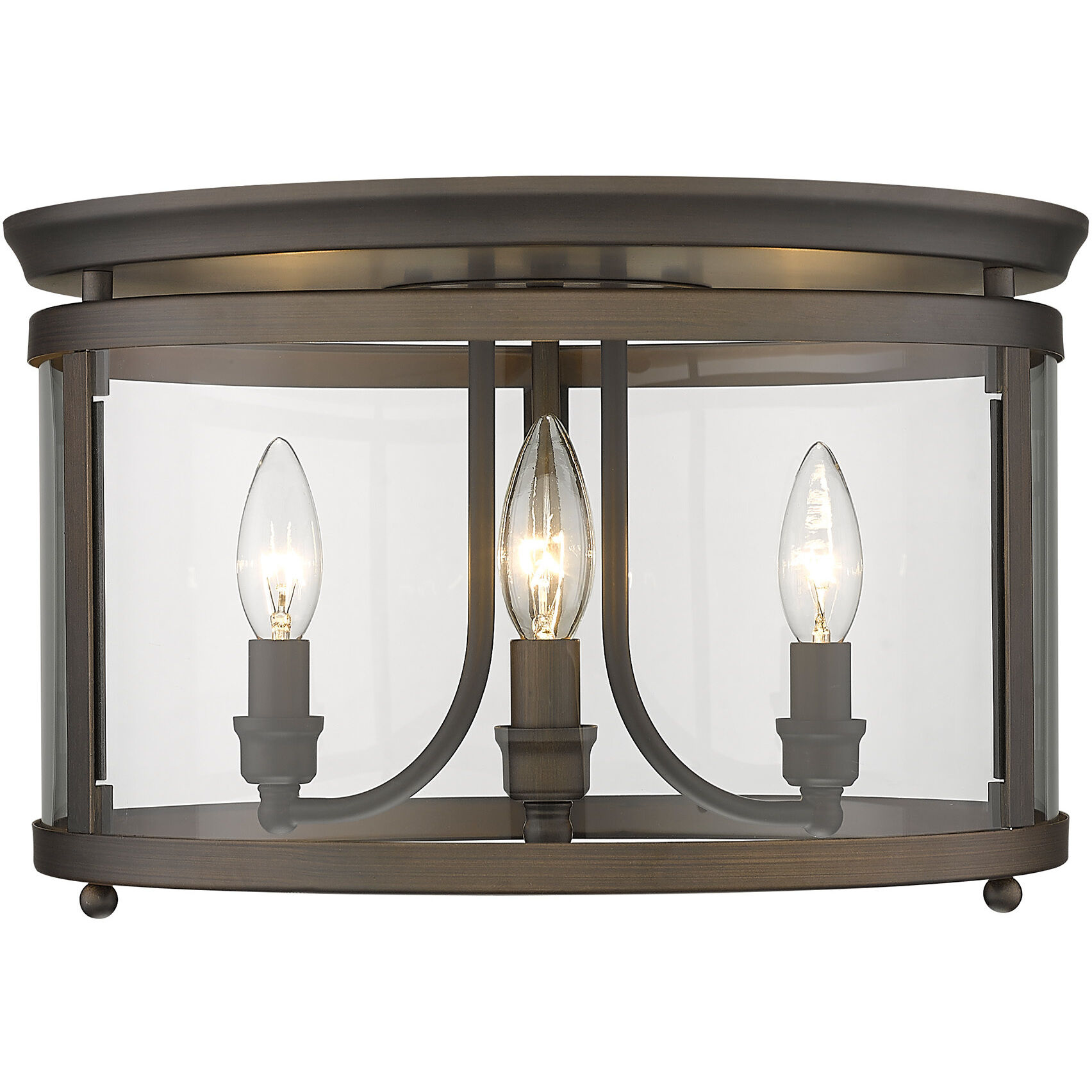 Payton 3 Light 14.75 inch Rubbed Bronze Flush Mount Ceiling Light