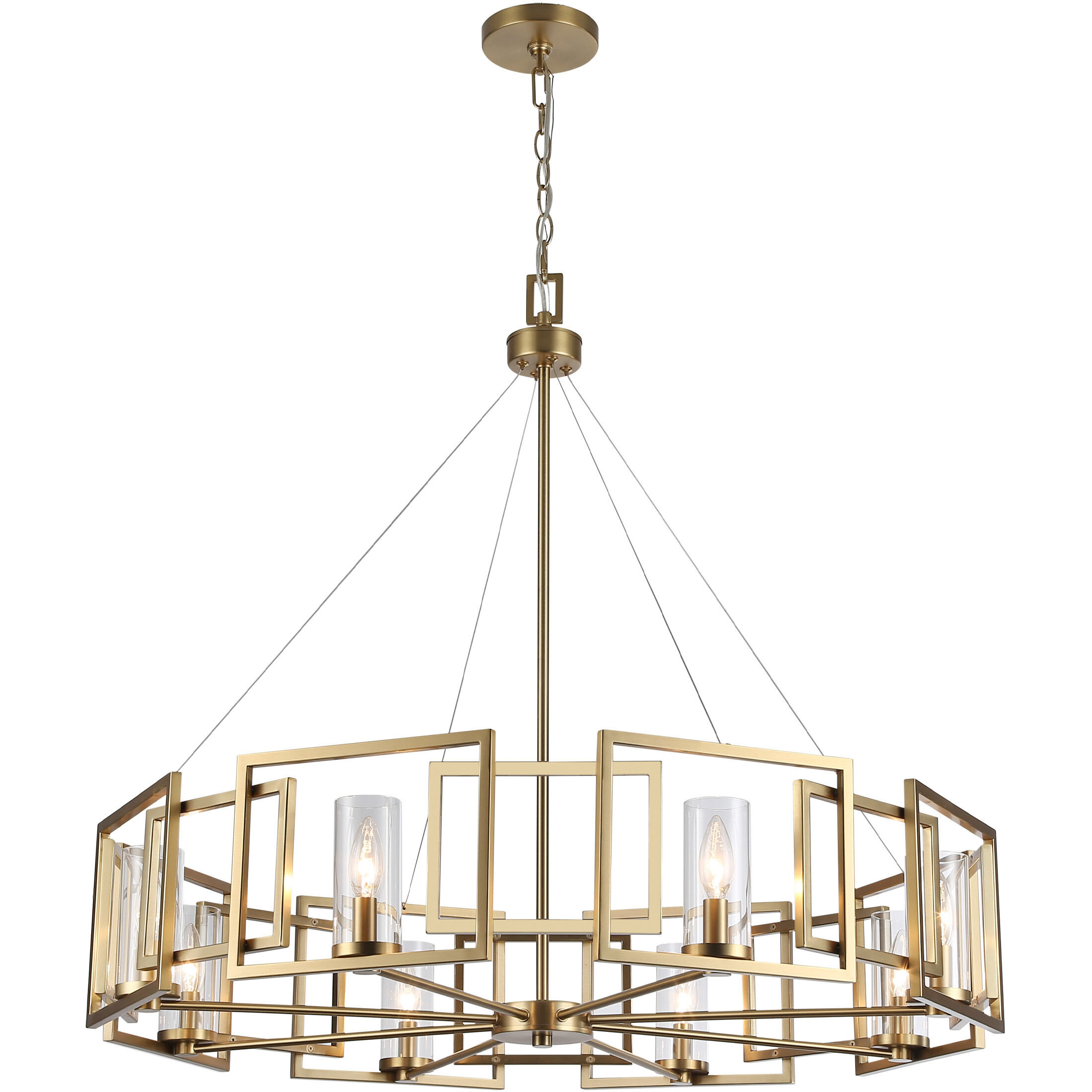 Marco 8 Light 35.38 inch Brushed Champagne Brass Chandelier Ceiling Light