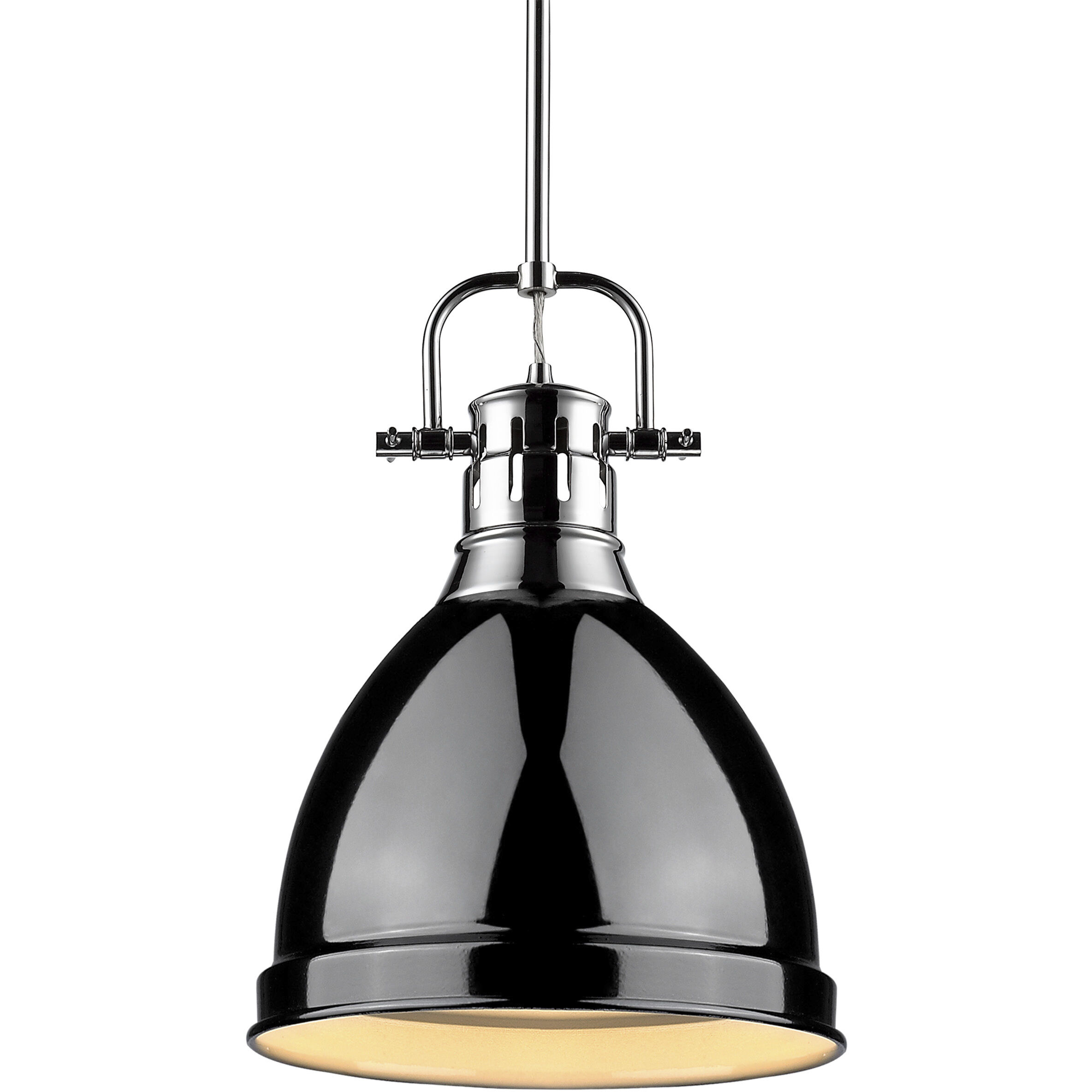 Yep Duncan 1 Light 8.88 inch Chrome Pendant Ceiling Light in Black, Small