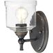 Keating Wall Sconce Wall Light in Antique Black Iron