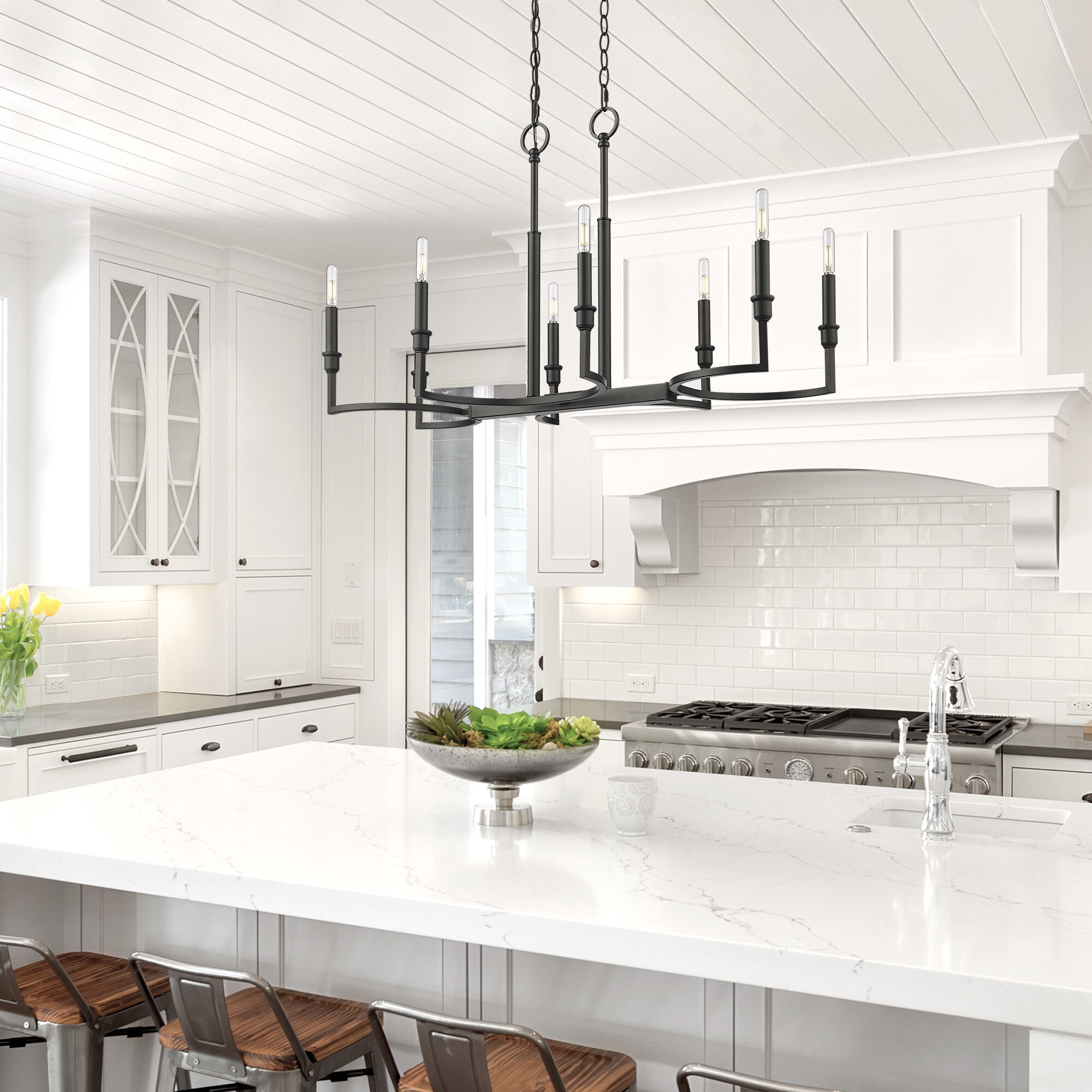 Ellyn Island Light Ceiling Light in Matte Black