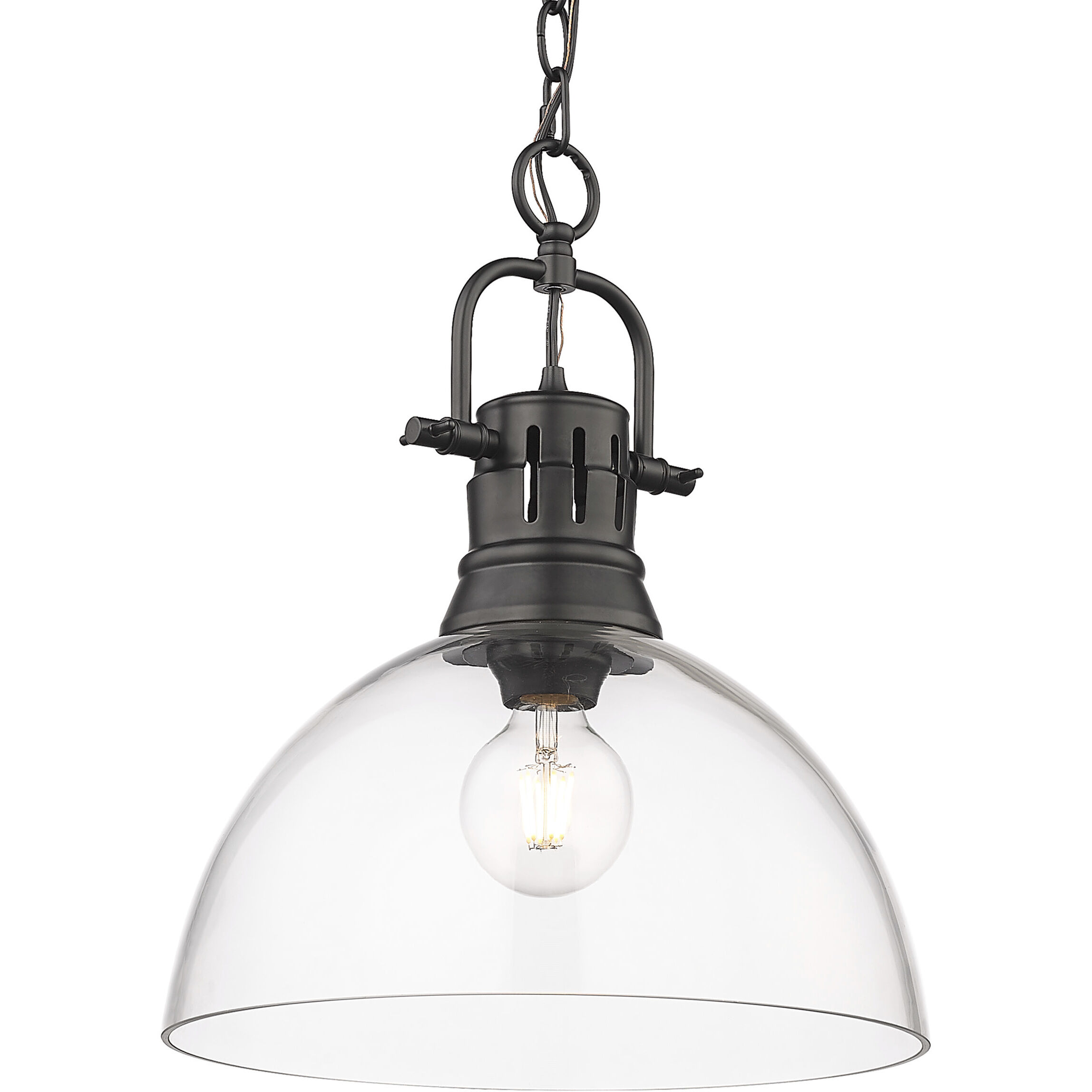 Yep Duncan Pendant Ceiling Light in Matte Black, Clear Glass