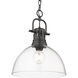 Yep Duncan Pendant Ceiling Light in Matte Black, Clear Glass
