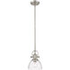 Hines 1 Light 7 inch Pewter Mini Pendant Ceiling Light in Seeded Glass