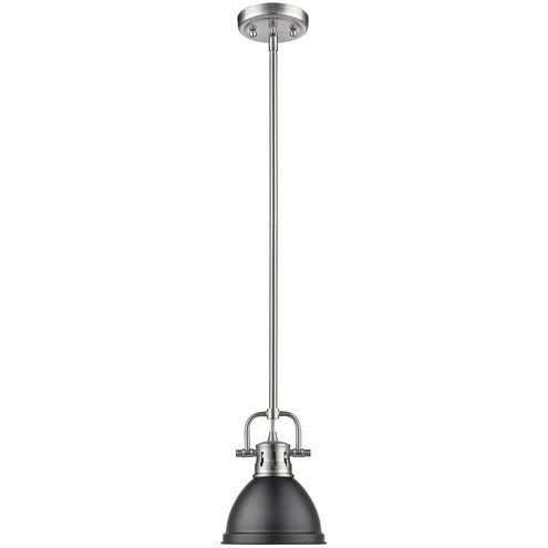 Duncan 1 Light 6.5 inch Pewter Mini Pendant Ceiling Light in Matte Black