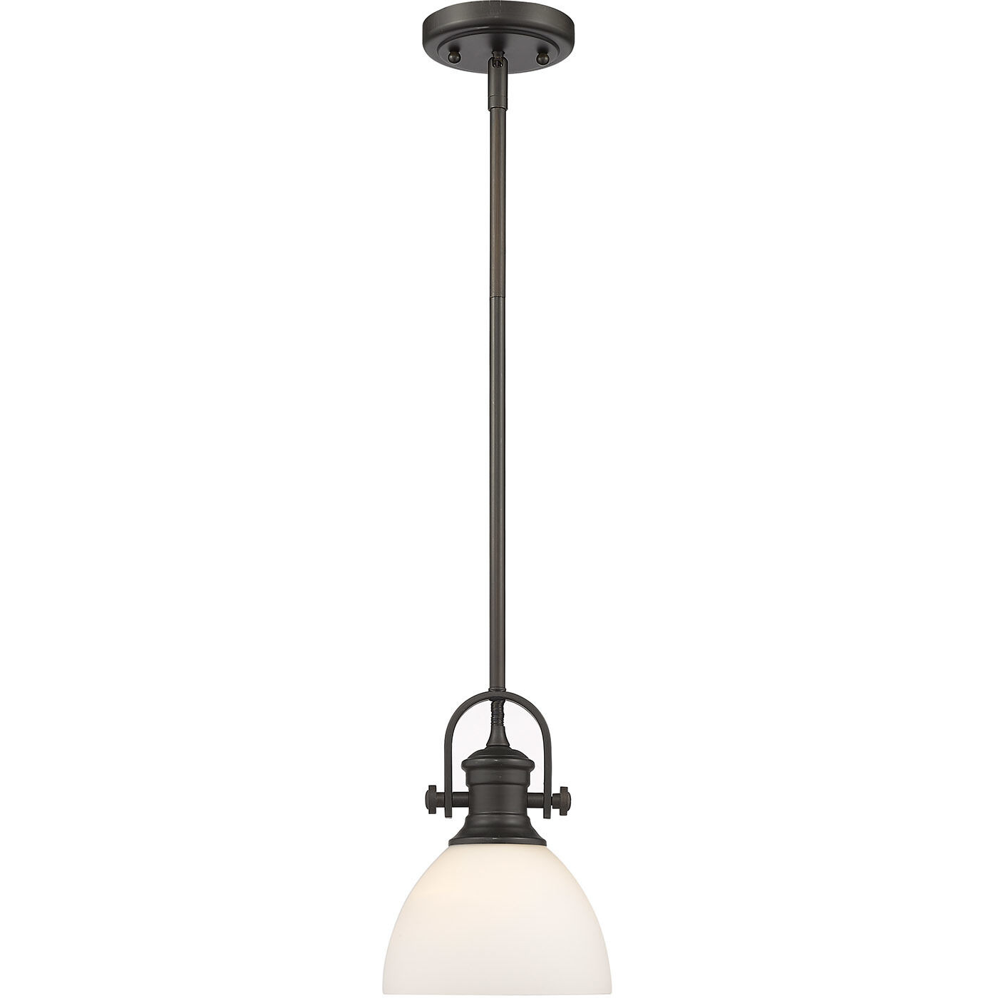 Yep Hines 1 Light 6.88 inch Rubbed Bronze Pendant Ceiling Light in Opal Glass