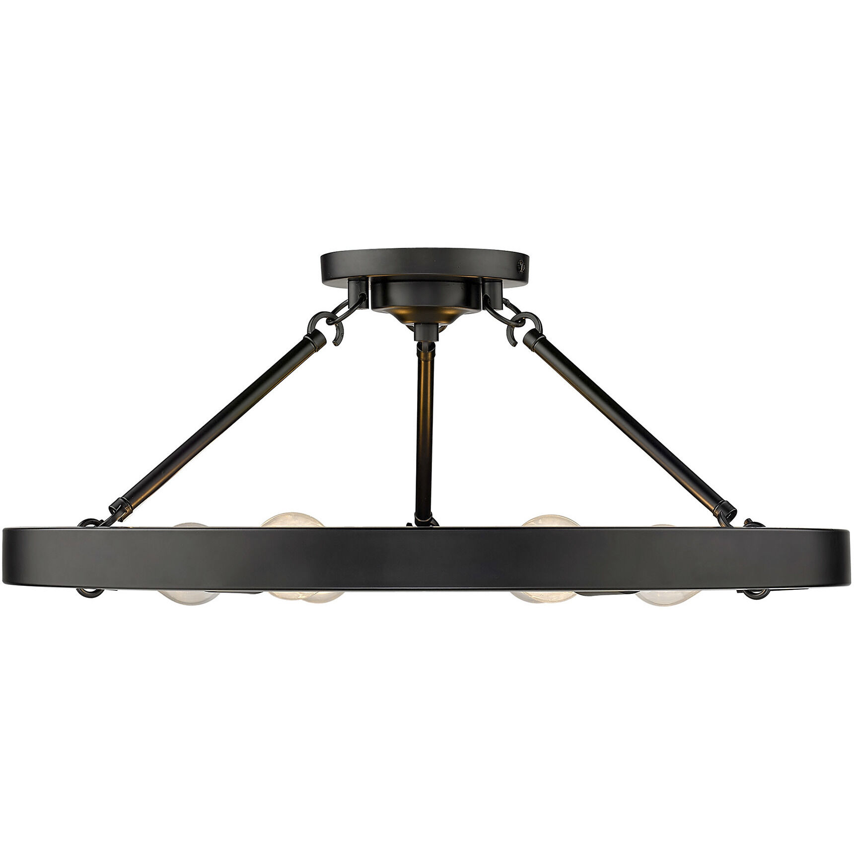 Castile 6 Light 24 inch Matte Black Semi-Flush Mount Ceiling Light