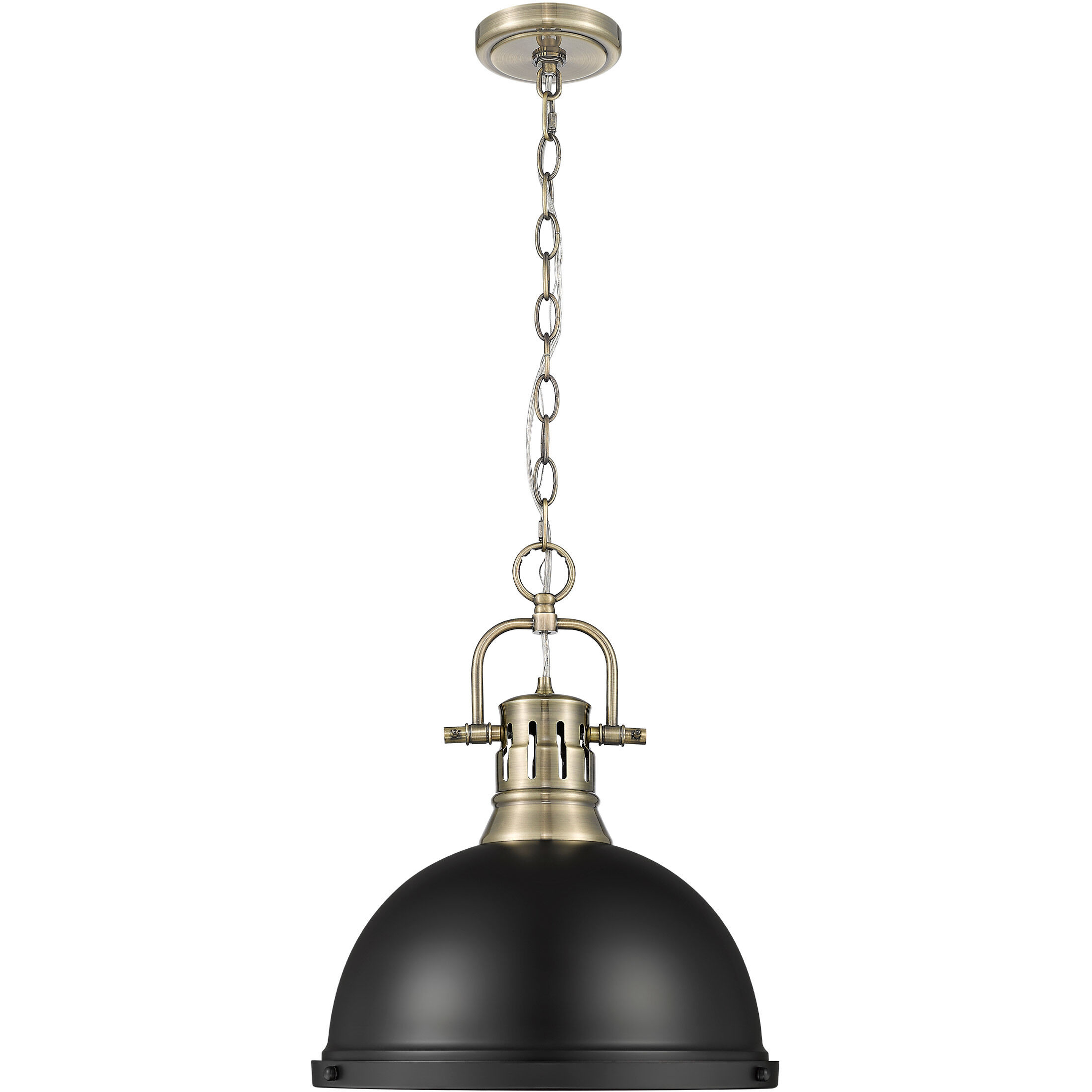 Yep Duncan Pendant Ceiling Light in Aged Brass, Matte Black, Large