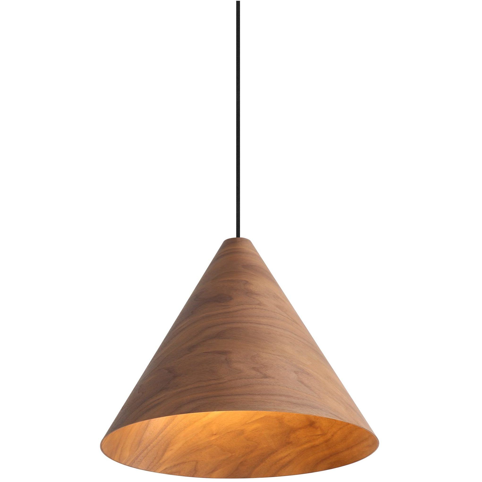 Conique Pendant Ceiling Light in Dark Walnut