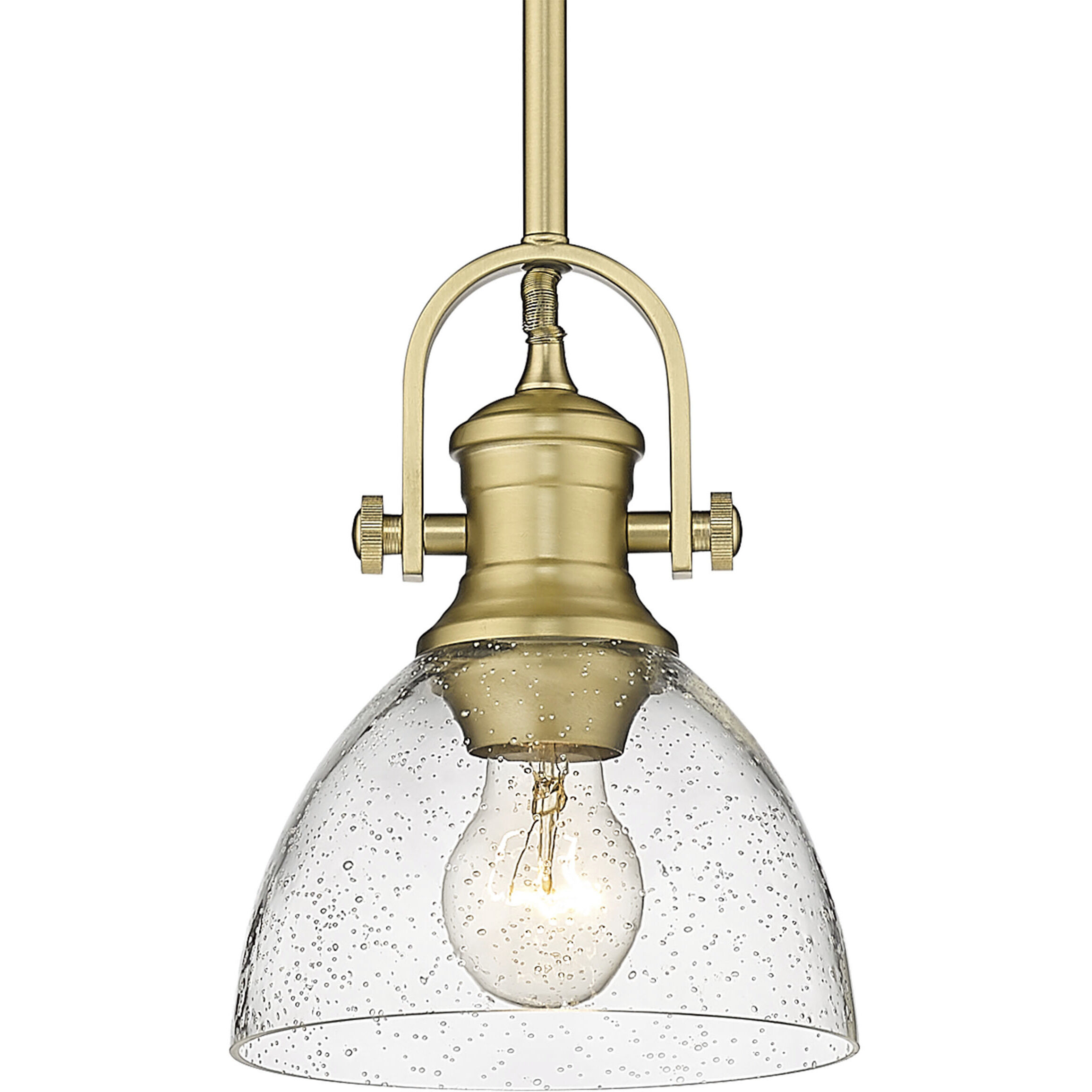 Yep Hines Pendant Ceiling Light in Matte Black, Seeded Glass