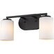 Manhattan 2 Light 16 inch Matte Black Bath Vanity Wall Light