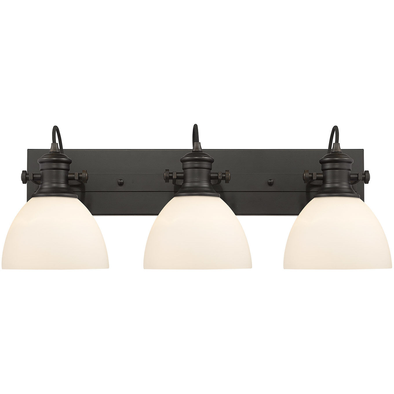 Yep Hines Vanity Wall Light in Rubbed Bronze, Opal Glass
