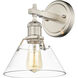 Orwell 1 Light 8.5 inch Pewter Vanity Light Wall Light in Clear Glass